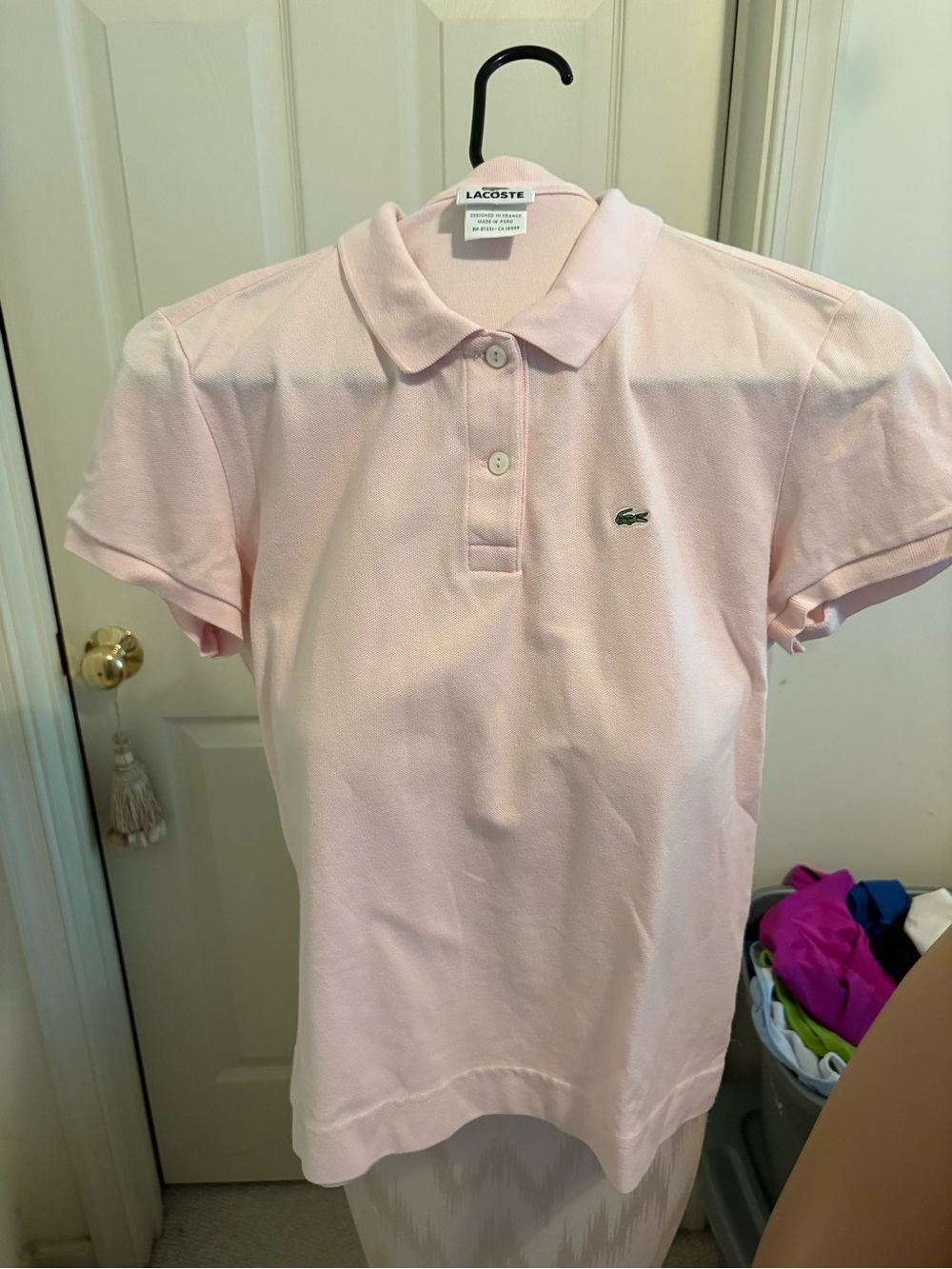 Lacoste top baby pink short sleeve size 44 women’s